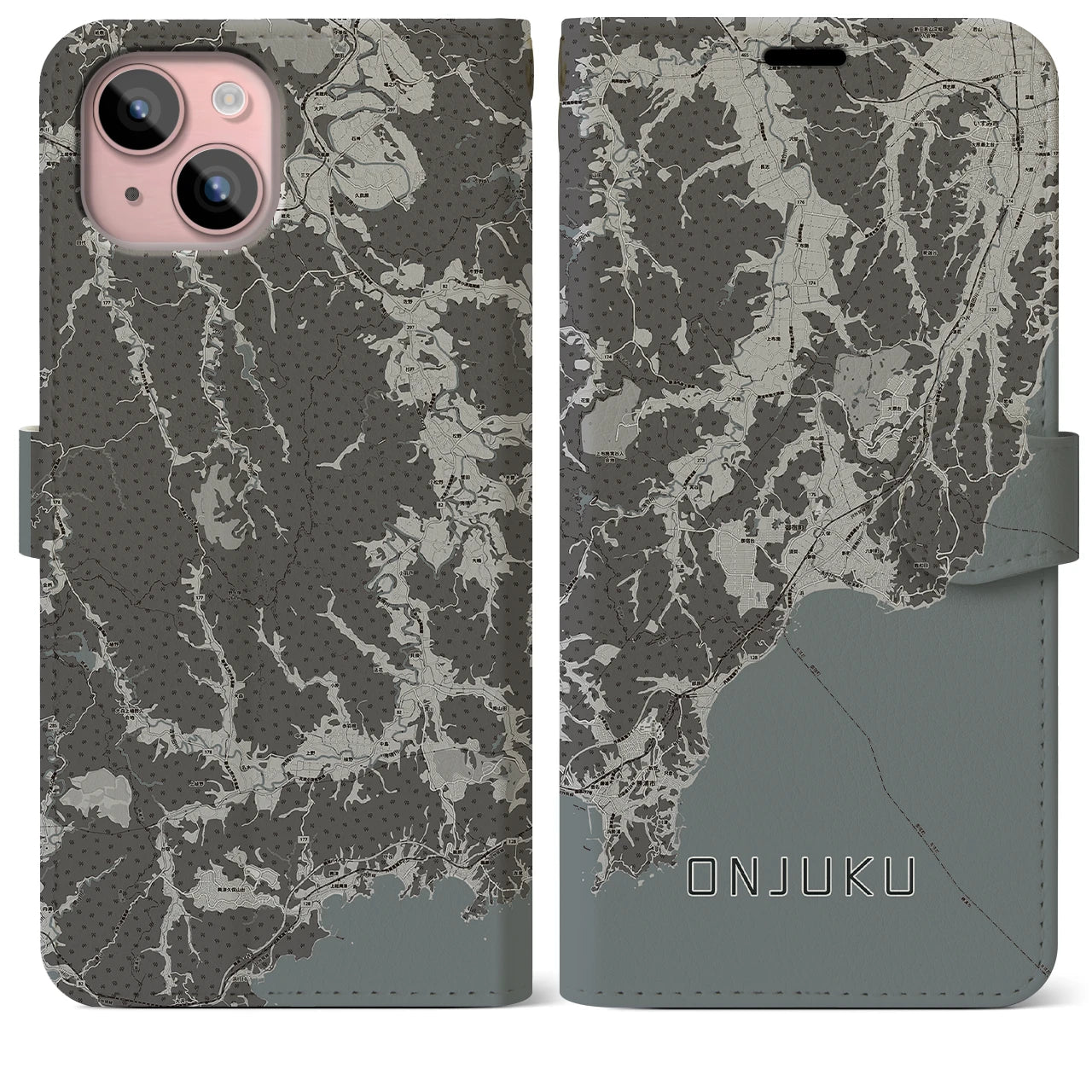 【御宿(千葉県)】地図柄iPhoneケース(手帳タイプ)