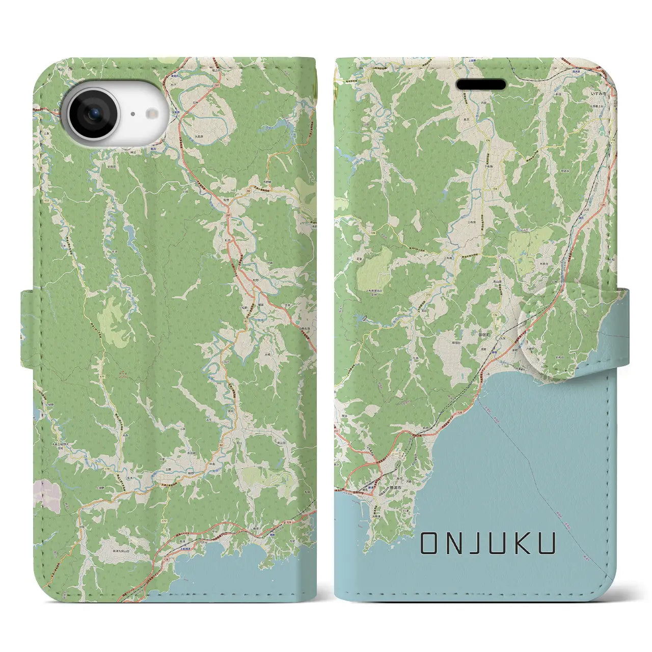 【御宿(千葉県)】地図柄iPhoneケース(手帳タイプ)