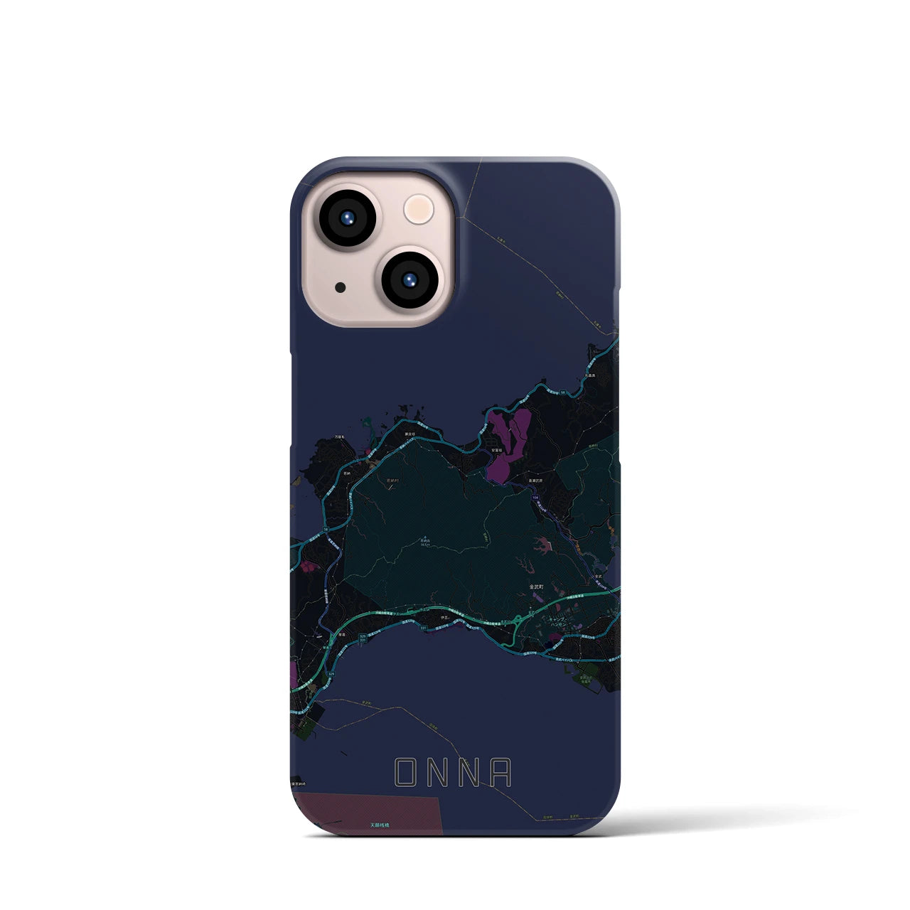 【恩納(沖縄県)】地図柄iPhoneケース(バックカバータイプ)