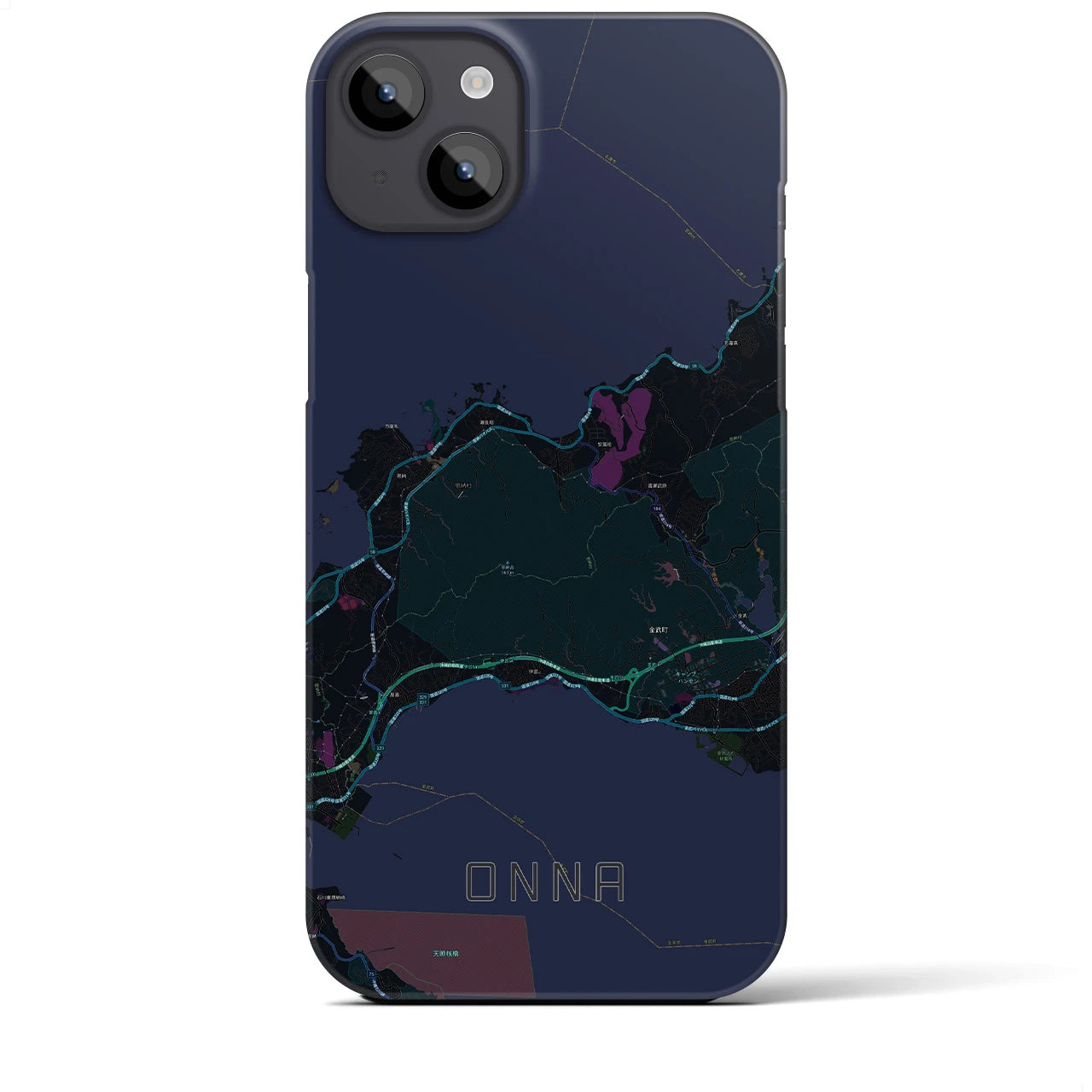 【恩納(沖縄県)】地図柄iPhoneケース(バックカバータイプ)