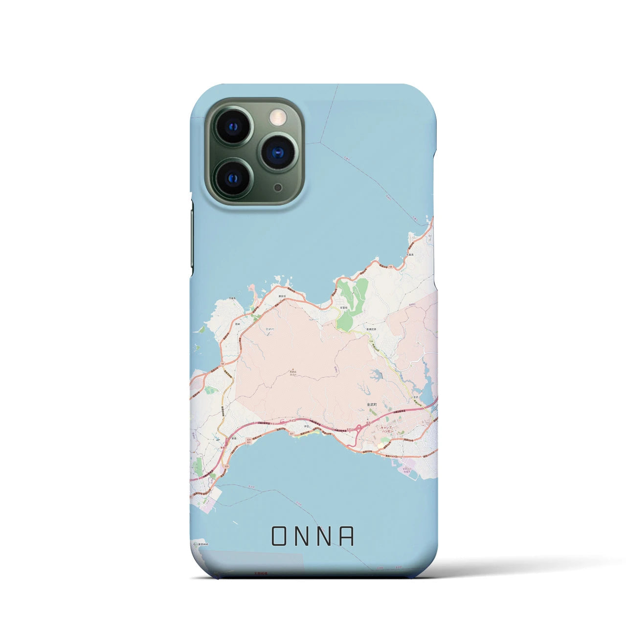 【恩納(沖縄県)】地図柄iPhoneケース(バックカバータイプ)