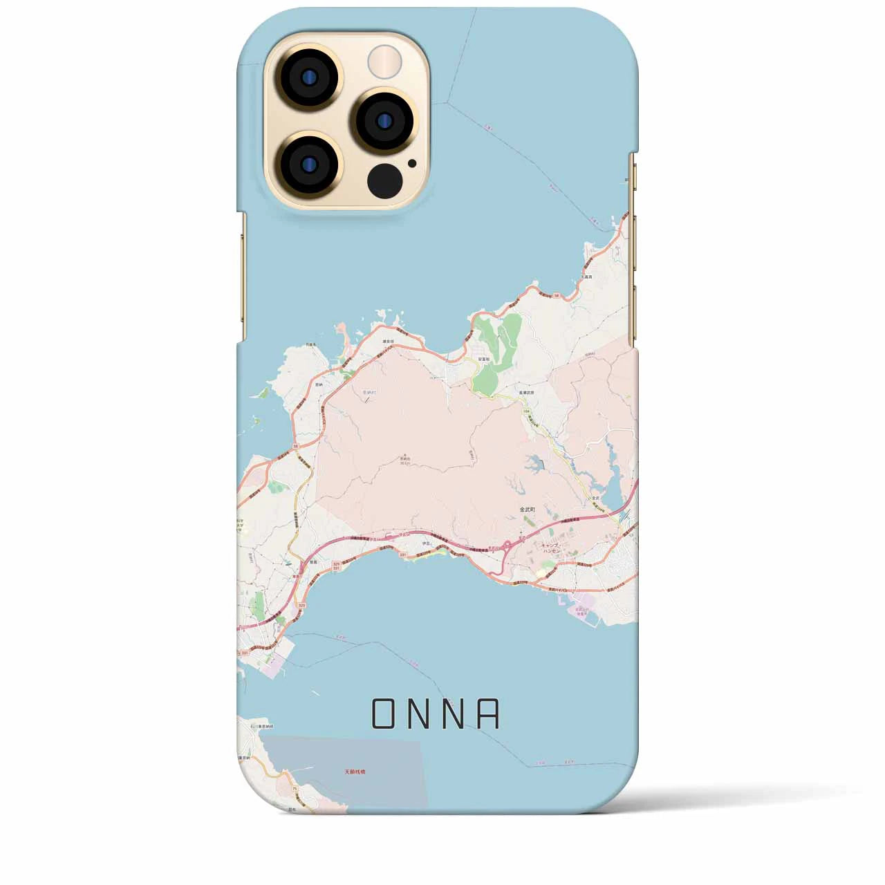 【恩納(沖縄県)】地図柄iPhoneケース(バックカバータイプ)