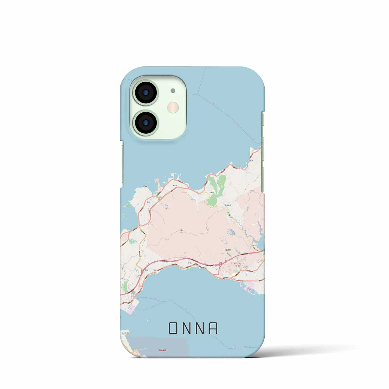 【恩納(沖縄県)】地図柄iPhoneケース(バックカバータイプ)