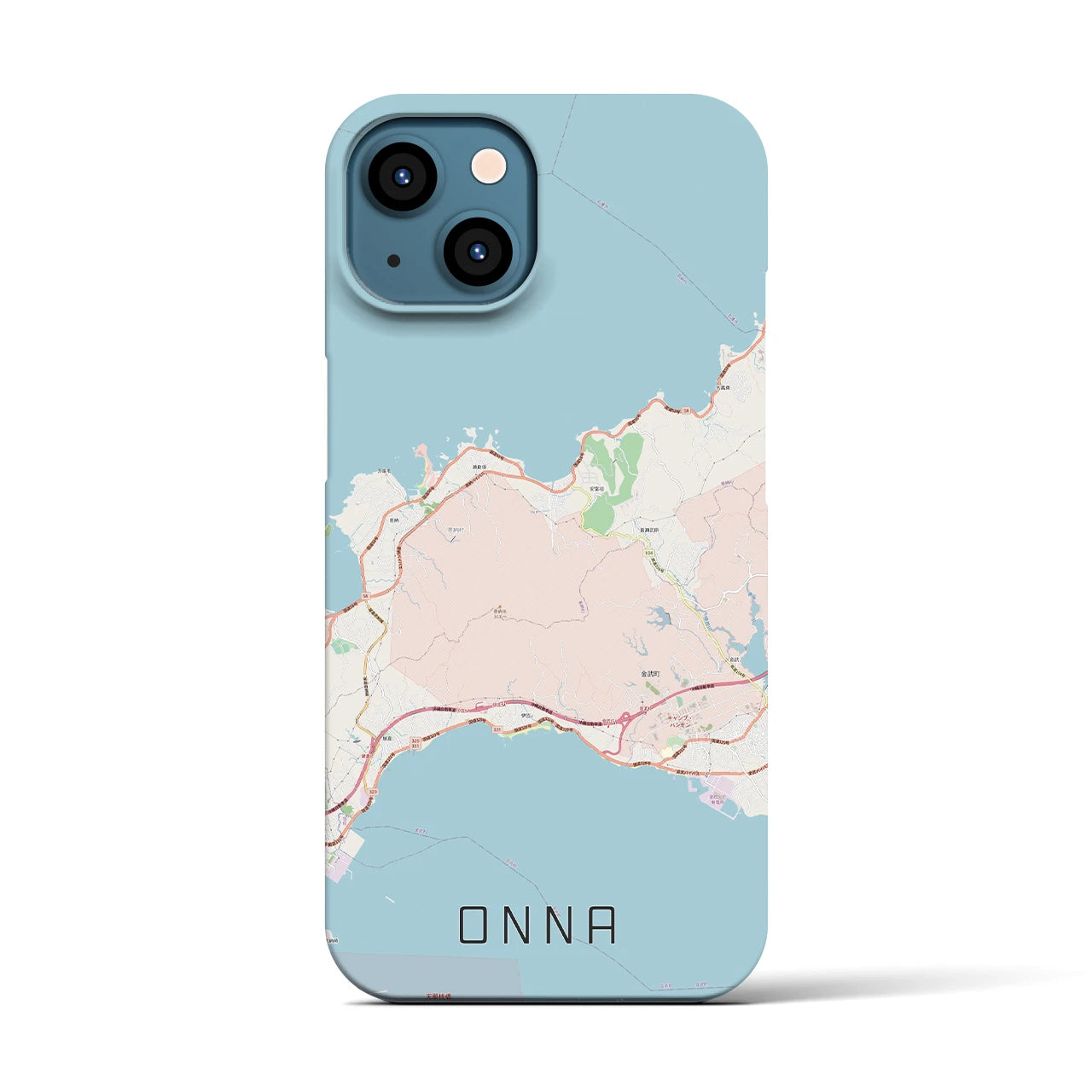 【恩納(沖縄県)】地図柄iPhoneケース(バックカバータイプ)