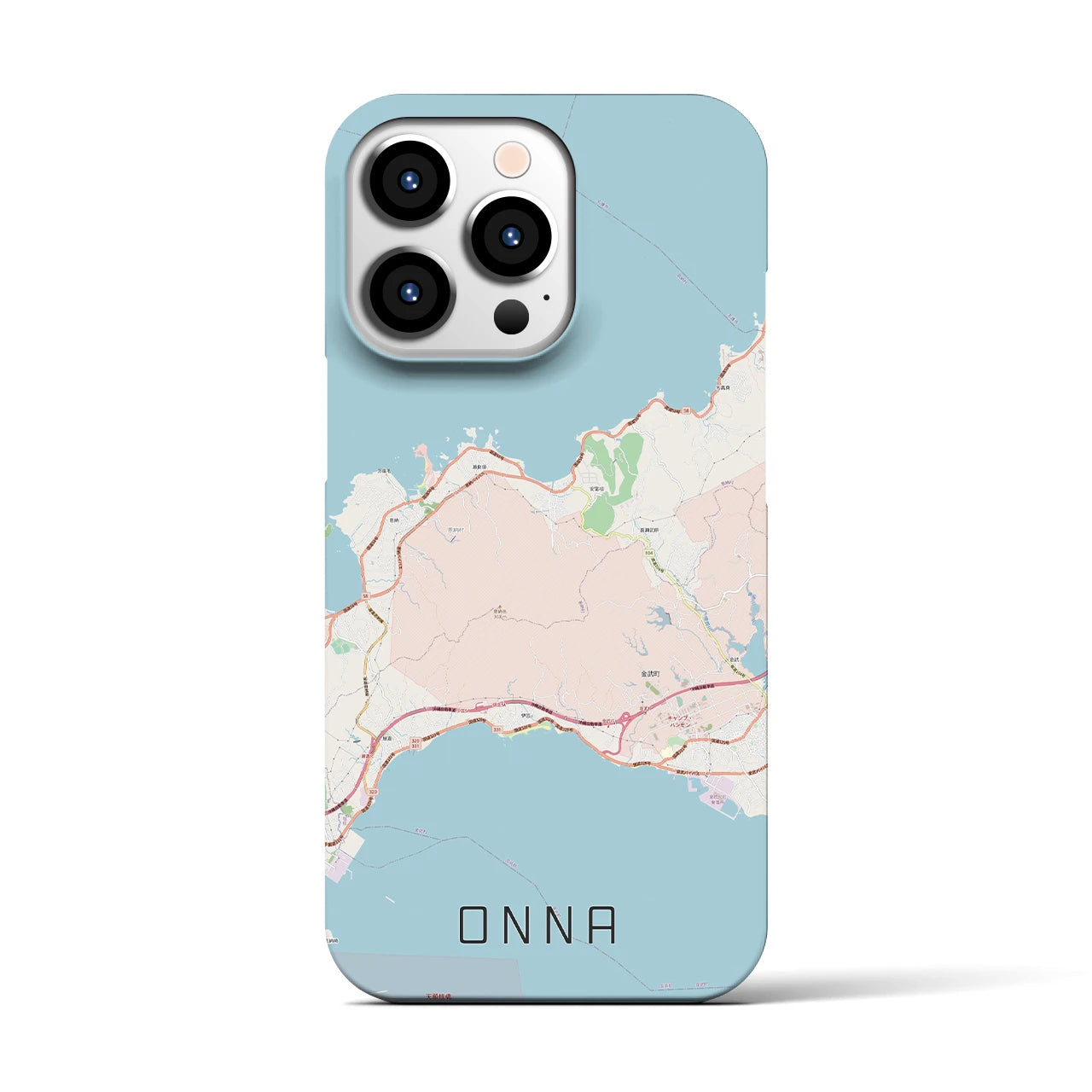 【恩納(沖縄県)】地図柄iPhoneケース(バックカバータイプ)