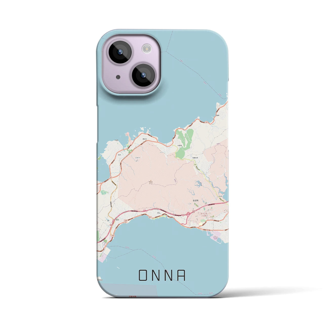 【恩納(沖縄県)】地図柄iPhoneケース(バックカバータイプ)