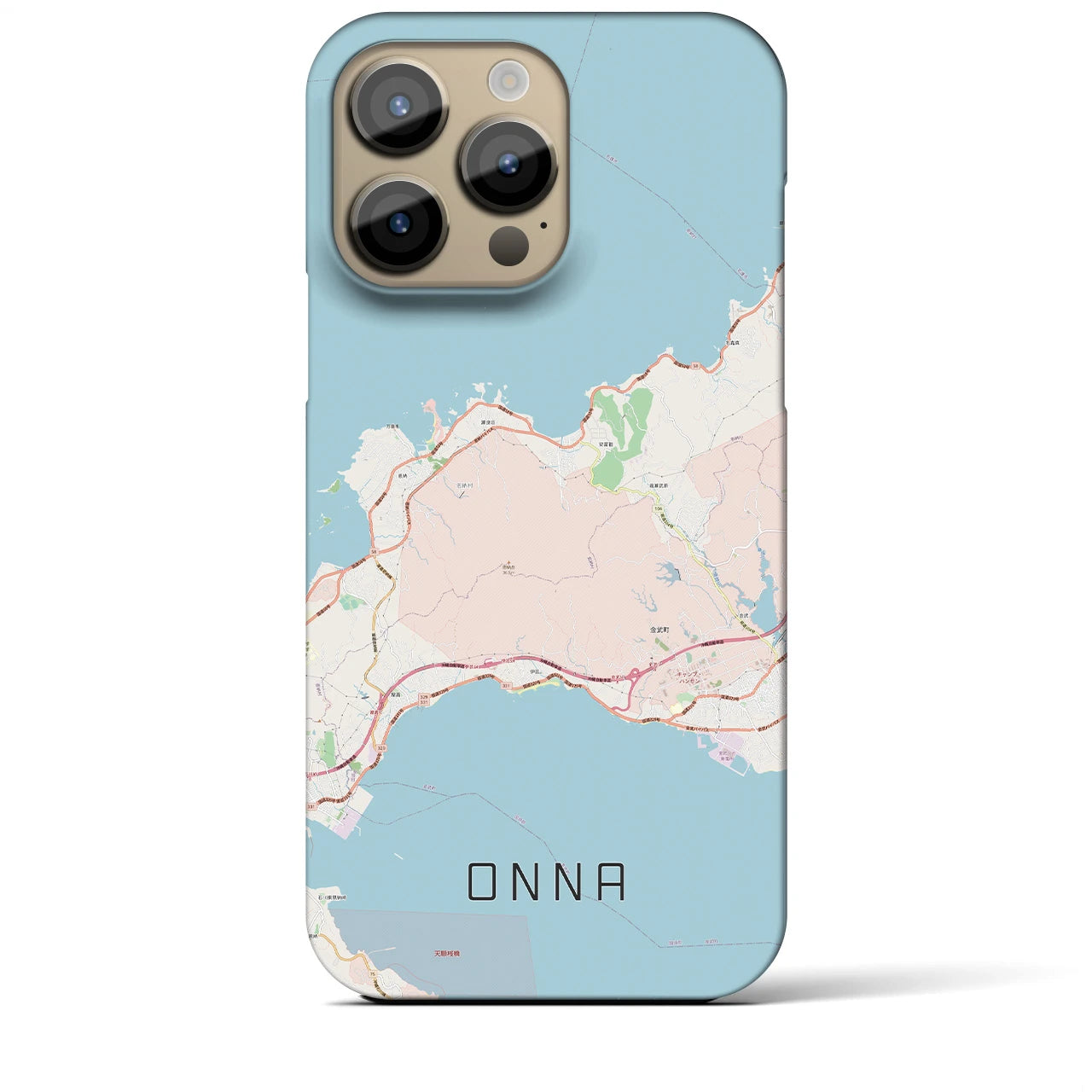 【恩納(沖縄県)】地図柄iPhoneケース(バックカバータイプ)