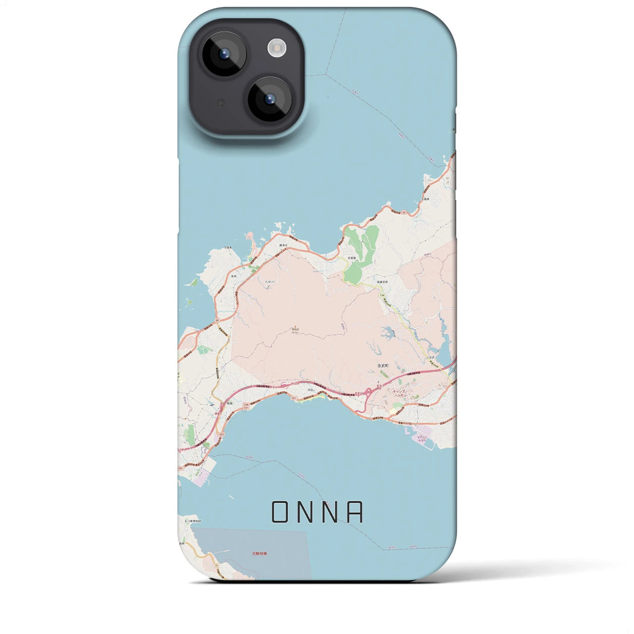 【恩納(沖縄県)】地図柄iPhoneケース(バックカバータイプ)