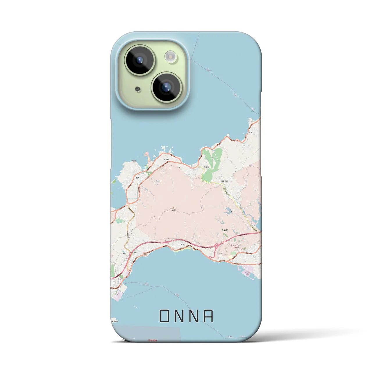 【恩納(沖縄県)】地図柄iPhoneケース(バックカバータイプ)