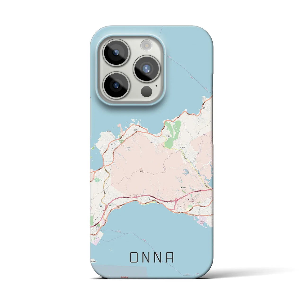 【恩納(沖縄県)】地図柄iPhoneケース(バックカバータイプ)