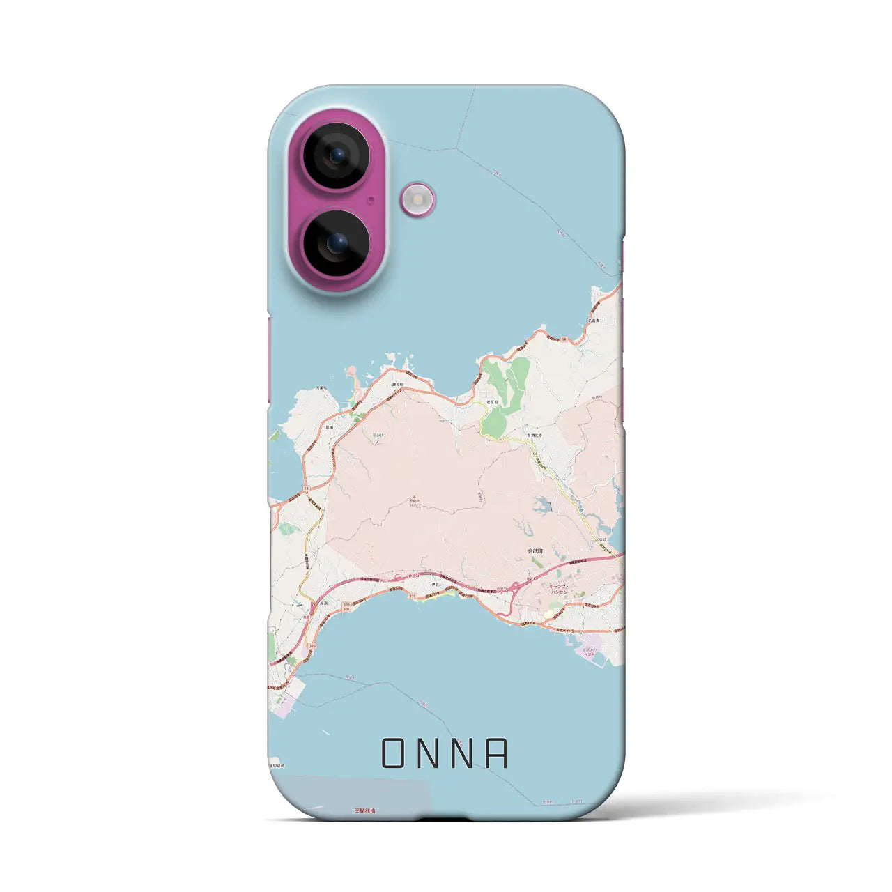 【恩納(沖縄県)】地図柄iPhoneケース(バックカバータイプ)