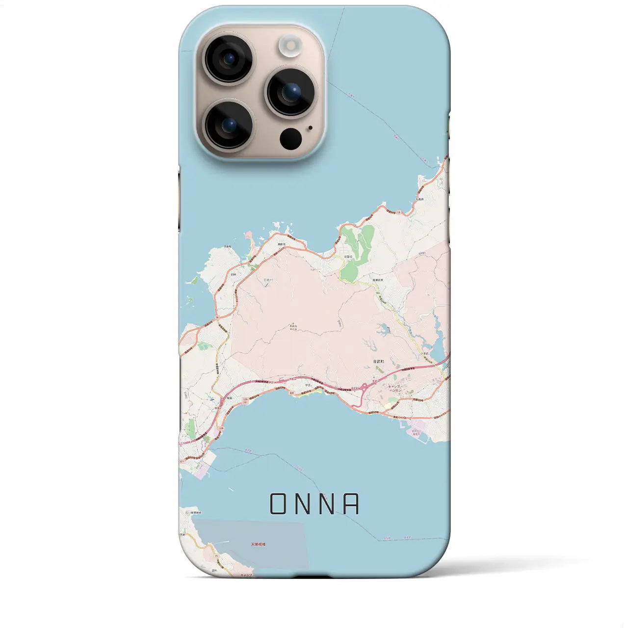 【恩納(沖縄県)】地図柄iPhoneケース(バックカバータイプ)