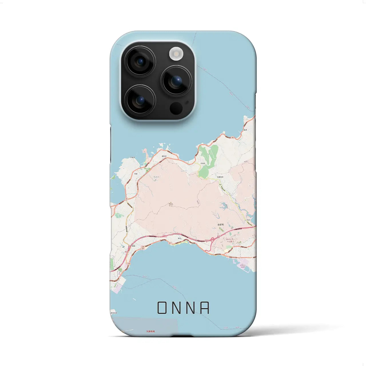 【恩納(沖縄県)】地図柄iPhoneケース(バックカバータイプ)