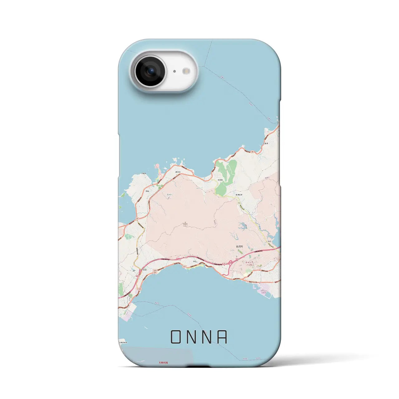 【恩納(沖縄県)】地図柄iPhoneケース(バックカバータイプ)