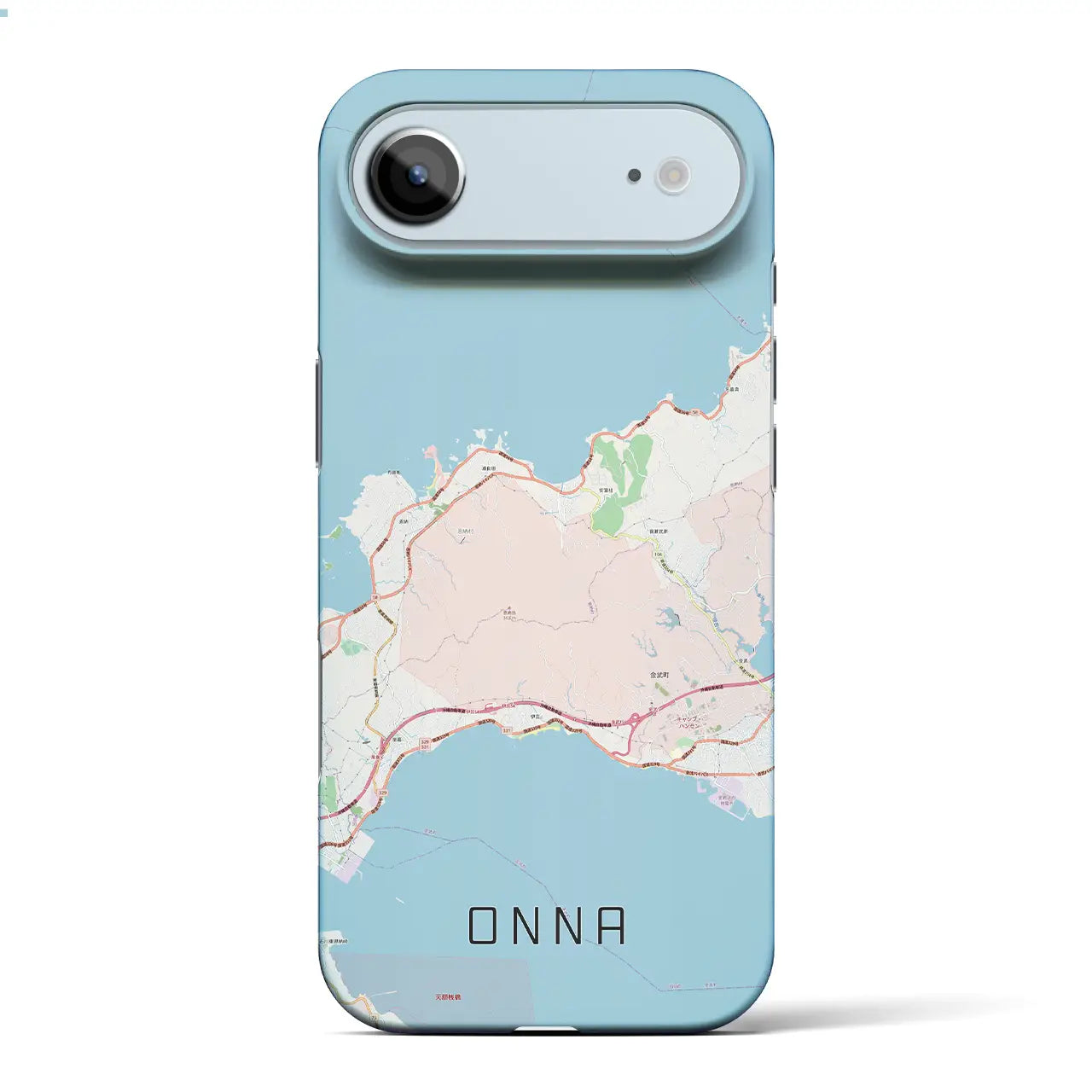 【恩納(沖縄県)】地図柄iPhoneケース(バックカバータイプ)