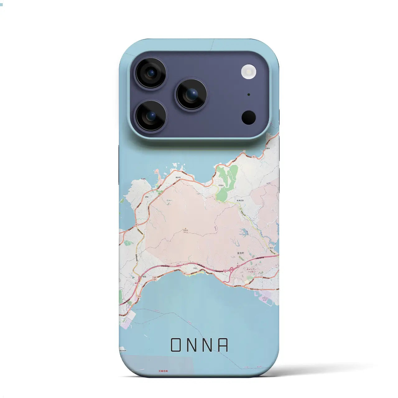 【恩納(沖縄県)】地図柄iPhoneケース(バックカバータイプ)