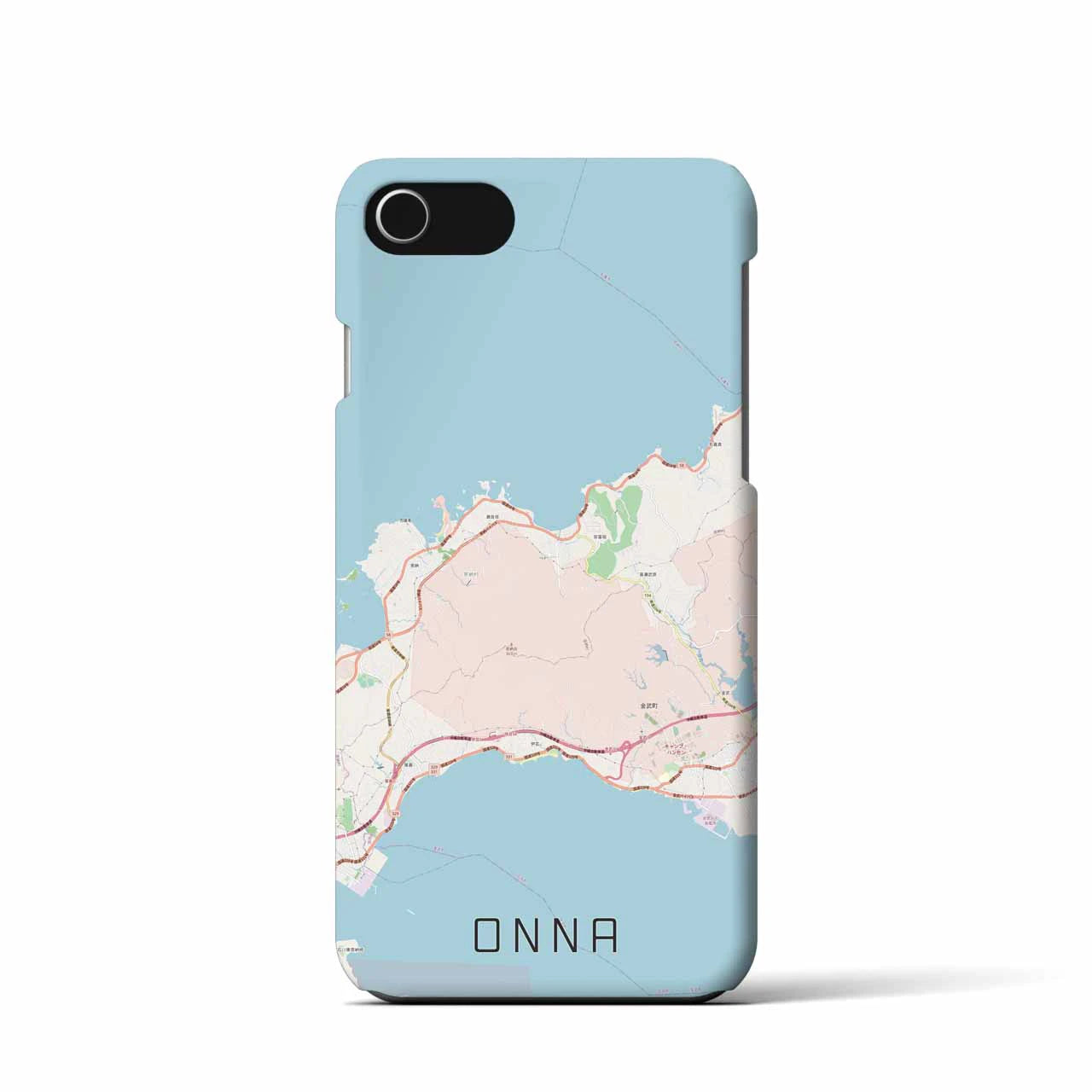 【恩納(沖縄県)】地図柄iPhoneケース(バックカバータイプ)