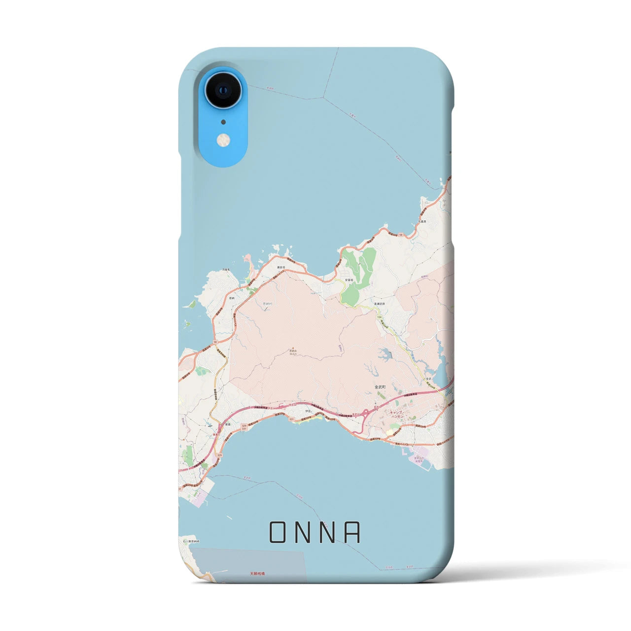 【恩納(沖縄県)】地図柄iPhoneケース(バックカバータイプ)
