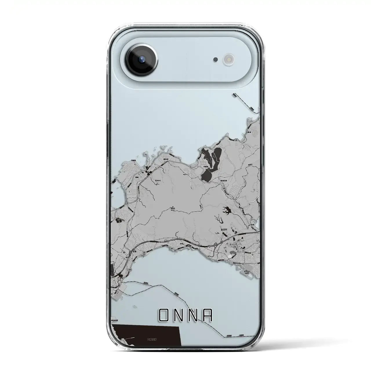 【恩納(沖縄県)】地図柄iPhoneケース(クリアタイプ)