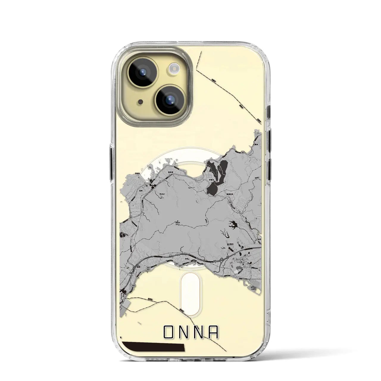 【恩納(沖縄県)】地図柄iPhoneケース(MagSafeタイプ)