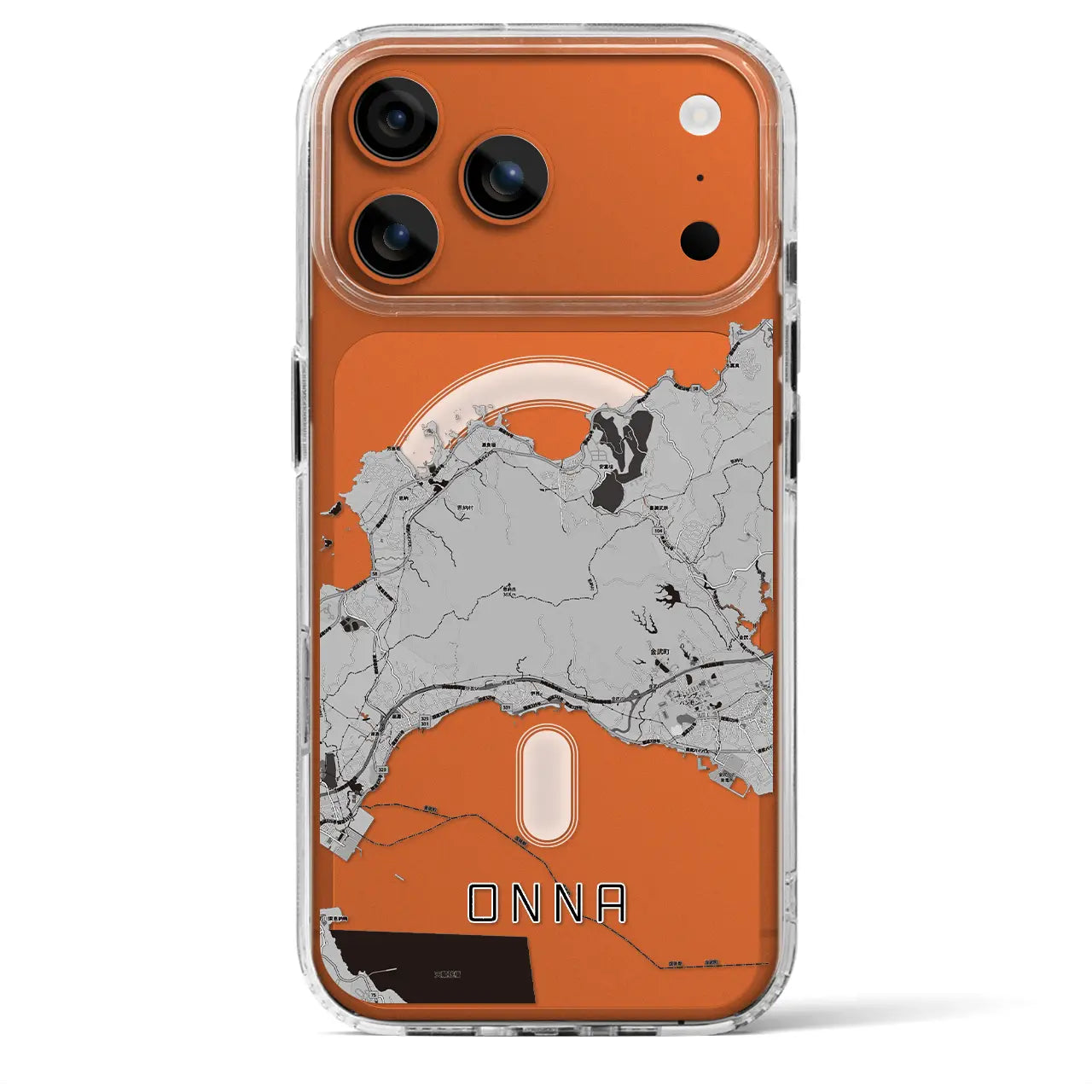 【恩納(沖縄県)】地図柄iPhoneケース(MagSafeタイプ)