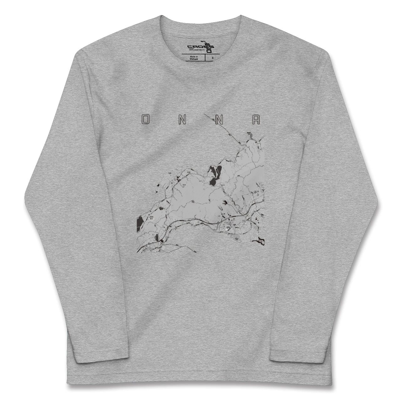 【恩納(沖縄県)】地図柄ロングスリーブTシャツ