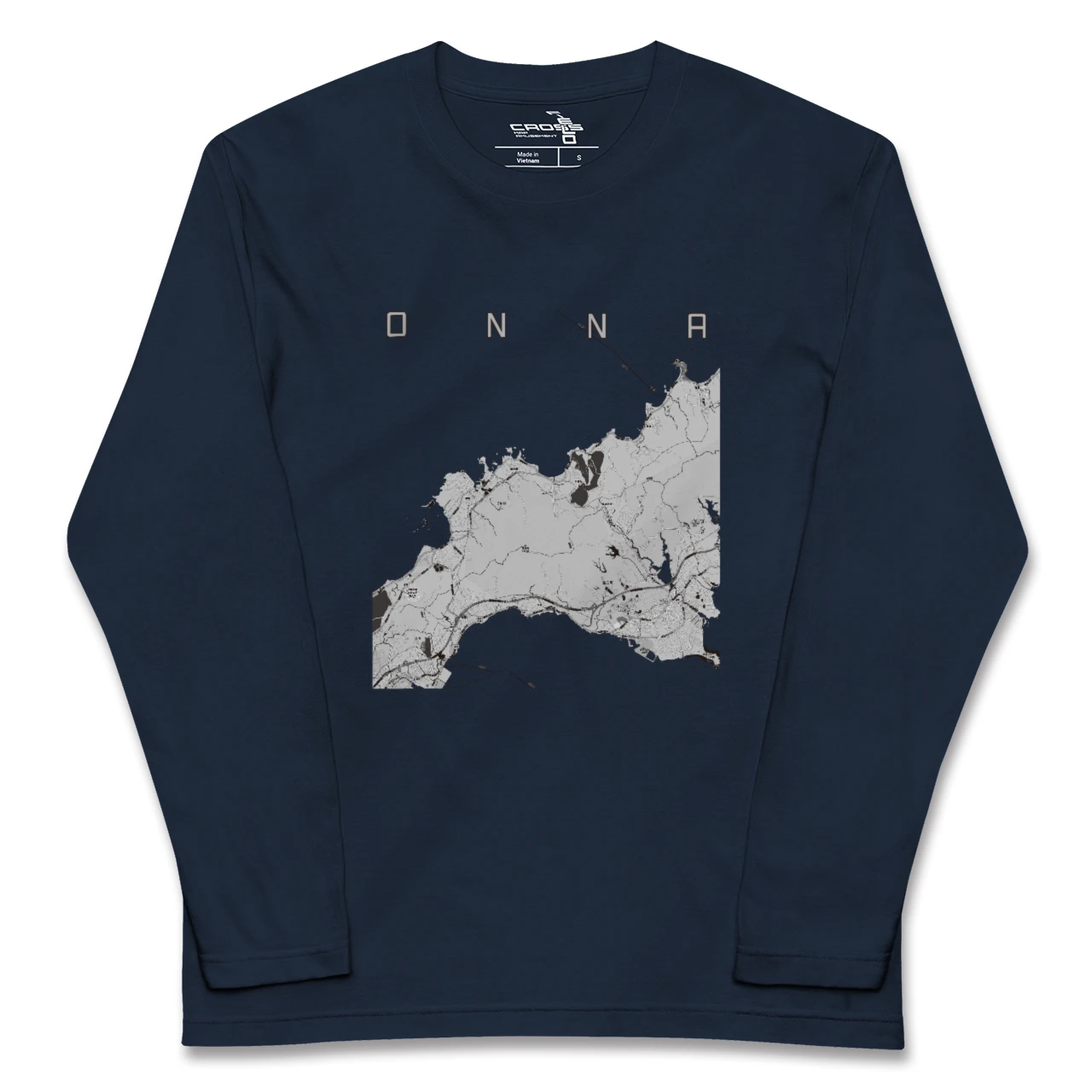 【恩納(沖縄県)】地図柄ロングスリーブTシャツ