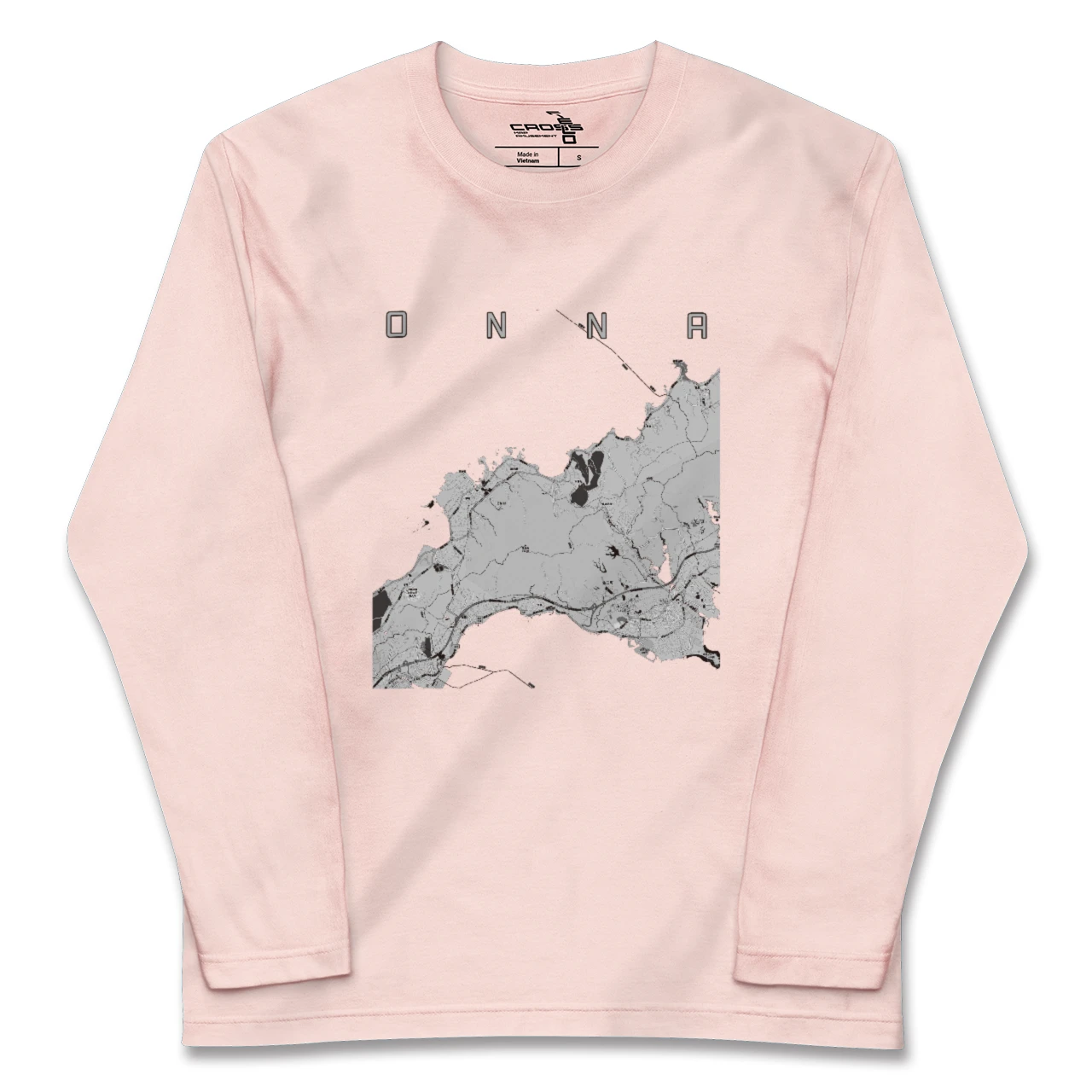 【恩納(沖縄県)】地図柄ロングスリーブTシャツ