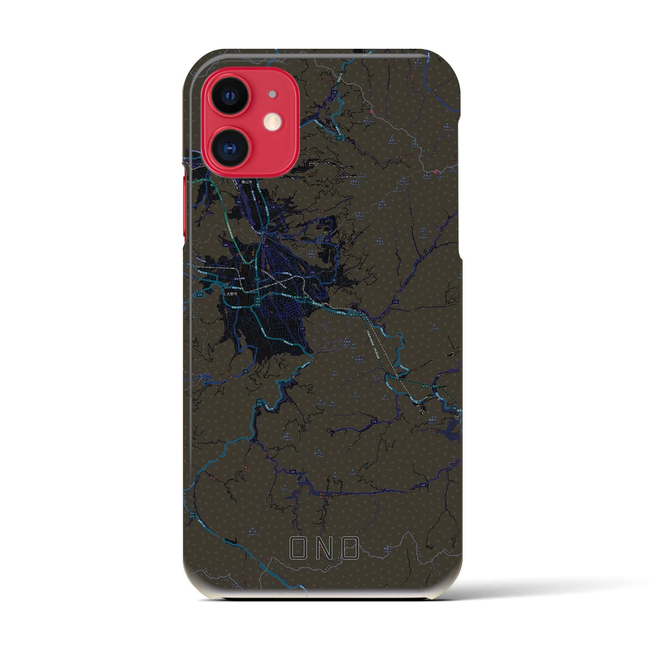 【大野(福井県)】地図柄iPhoneケース(バックカバータイプ)