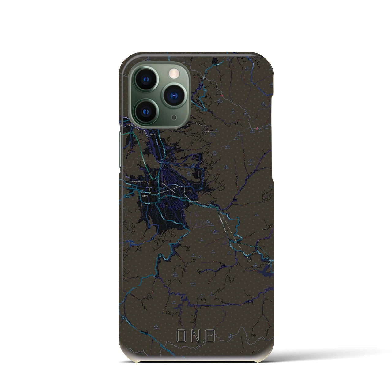 【大野(福井県)】地図柄iPhoneケース(バックカバータイプ)