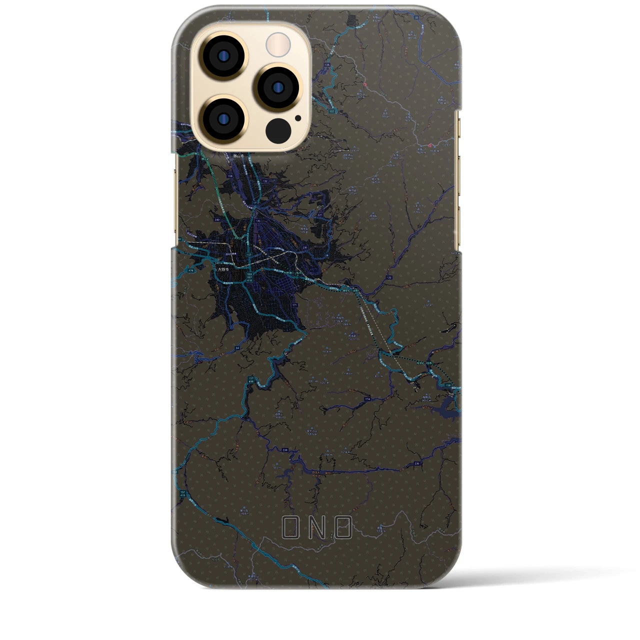 【大野(福井県)】地図柄iPhoneケース(バックカバータイプ)