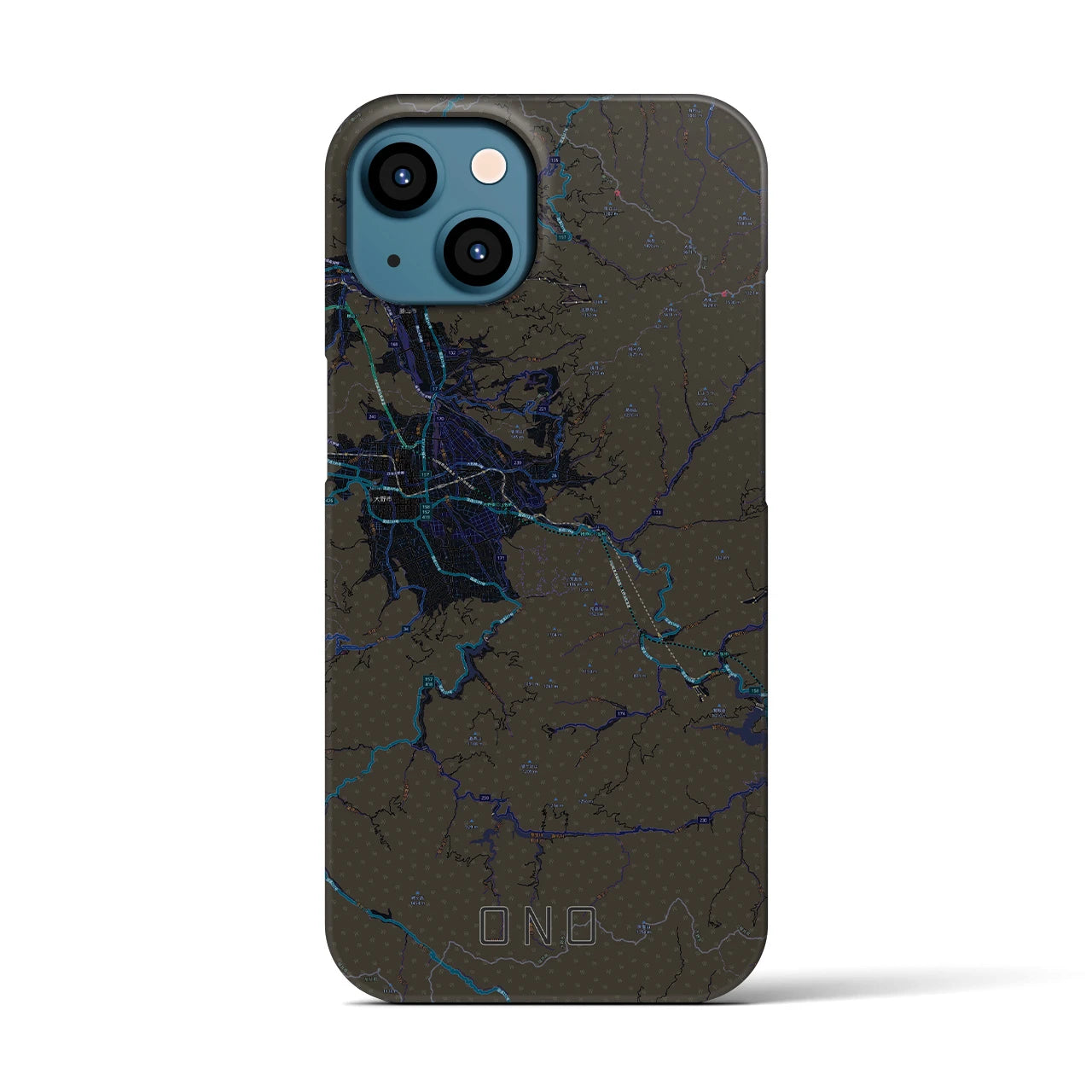 【大野(福井県)】地図柄iPhoneケース(バックカバータイプ)