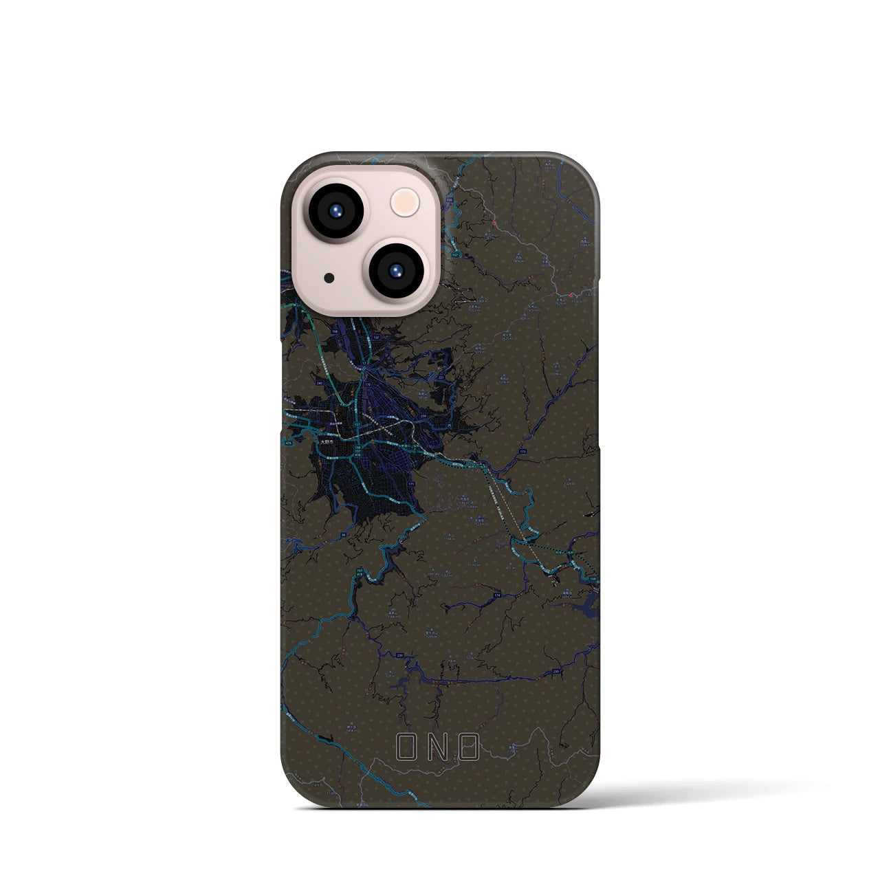【大野(福井県)】地図柄iPhoneケース(バックカバータイプ)