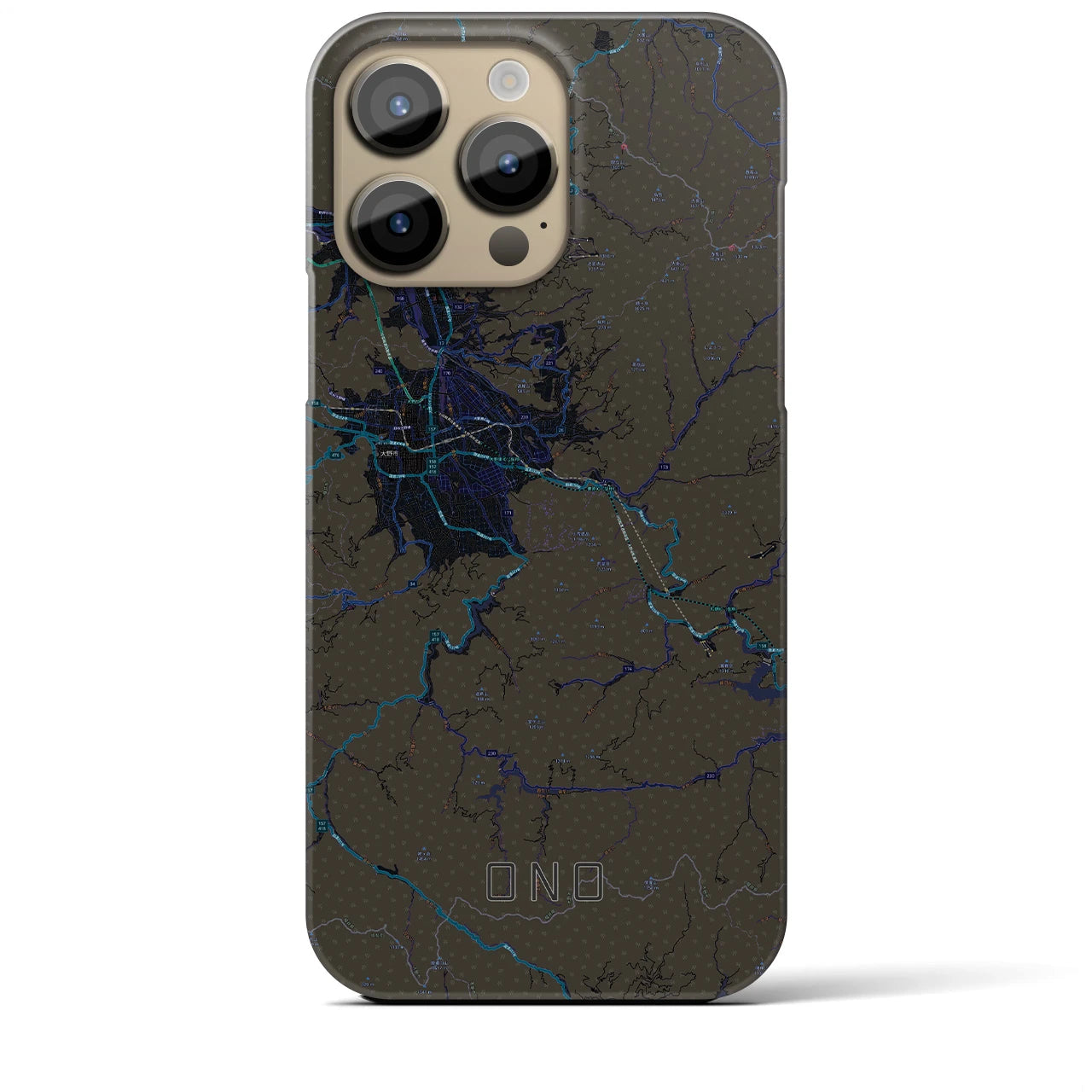 【大野(福井県)】地図柄iPhoneケース(バックカバータイプ)