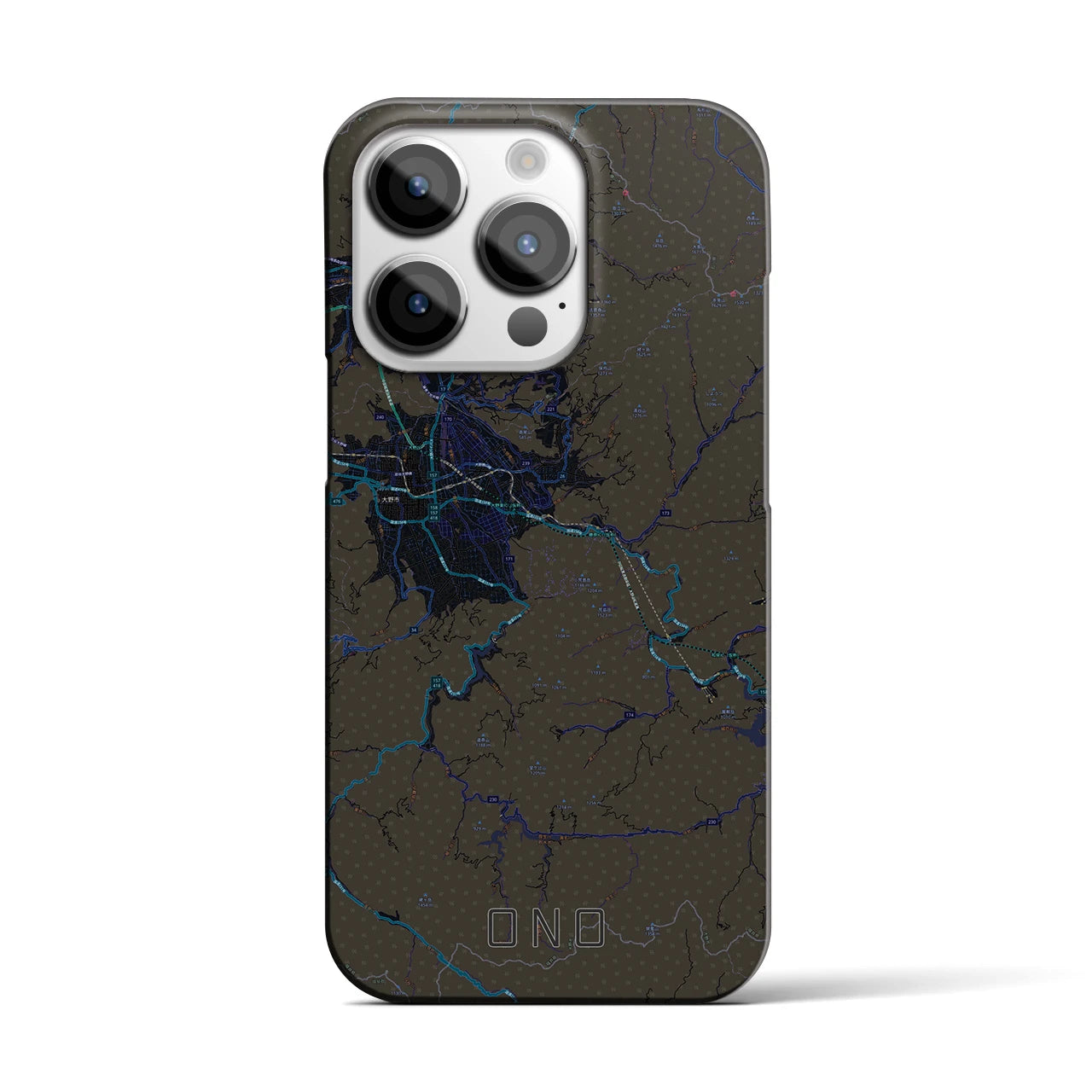 【大野(福井県)】地図柄iPhoneケース(バックカバータイプ)