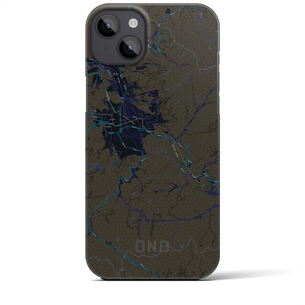 【大野(福井県)】地図柄iPhoneケース(バックカバータイプ)