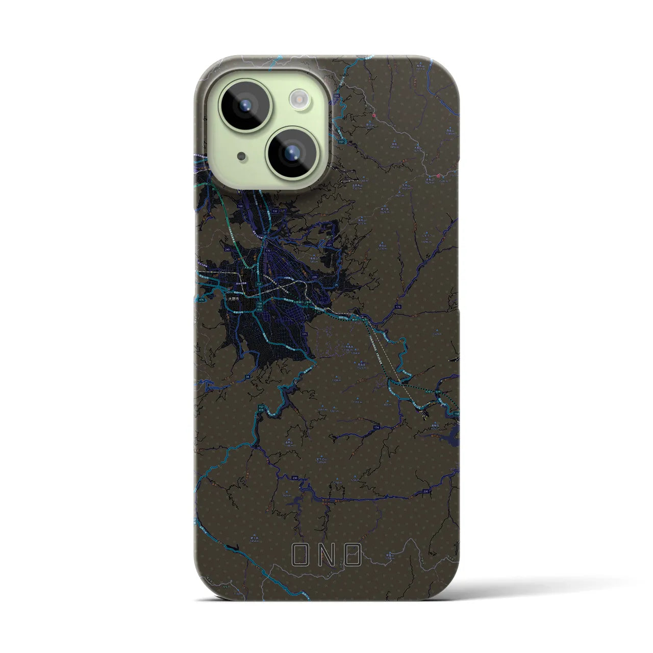 【大野(福井県)】地図柄iPhoneケース(バックカバータイプ)