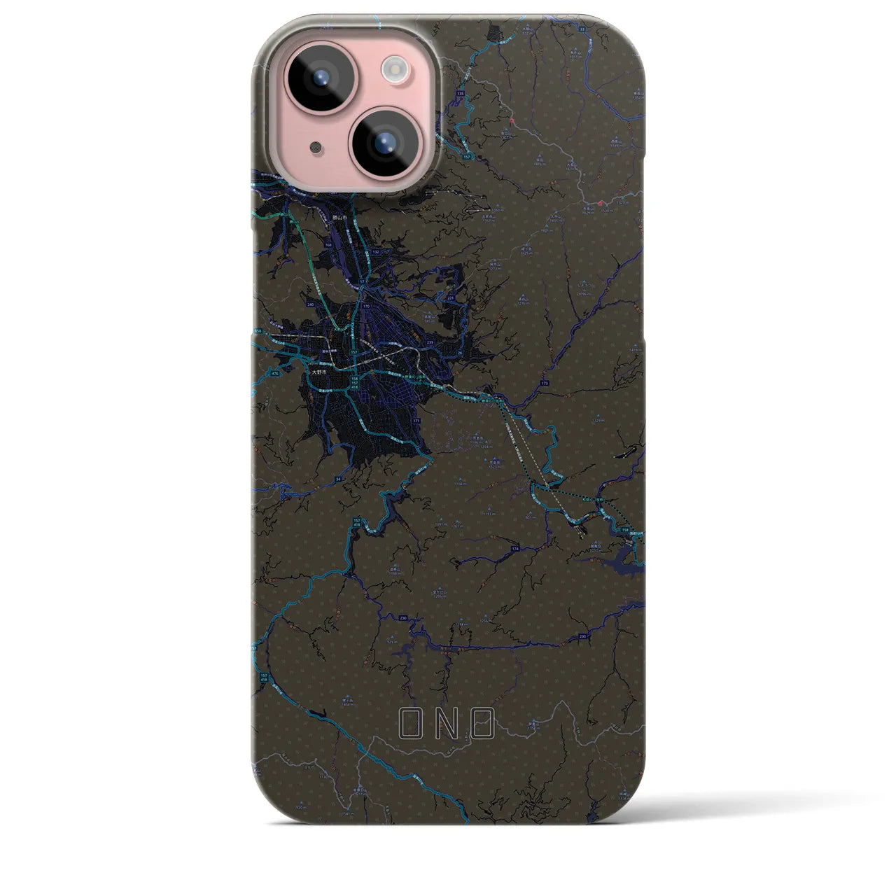 【大野(福井県)】地図柄iPhoneケース(バックカバータイプ)