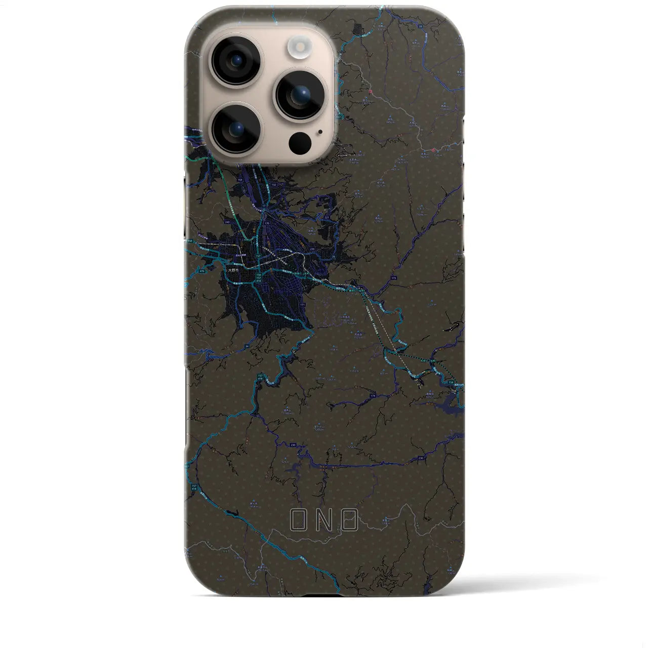 【大野(福井県)】地図柄iPhoneケース(バックカバータイプ)