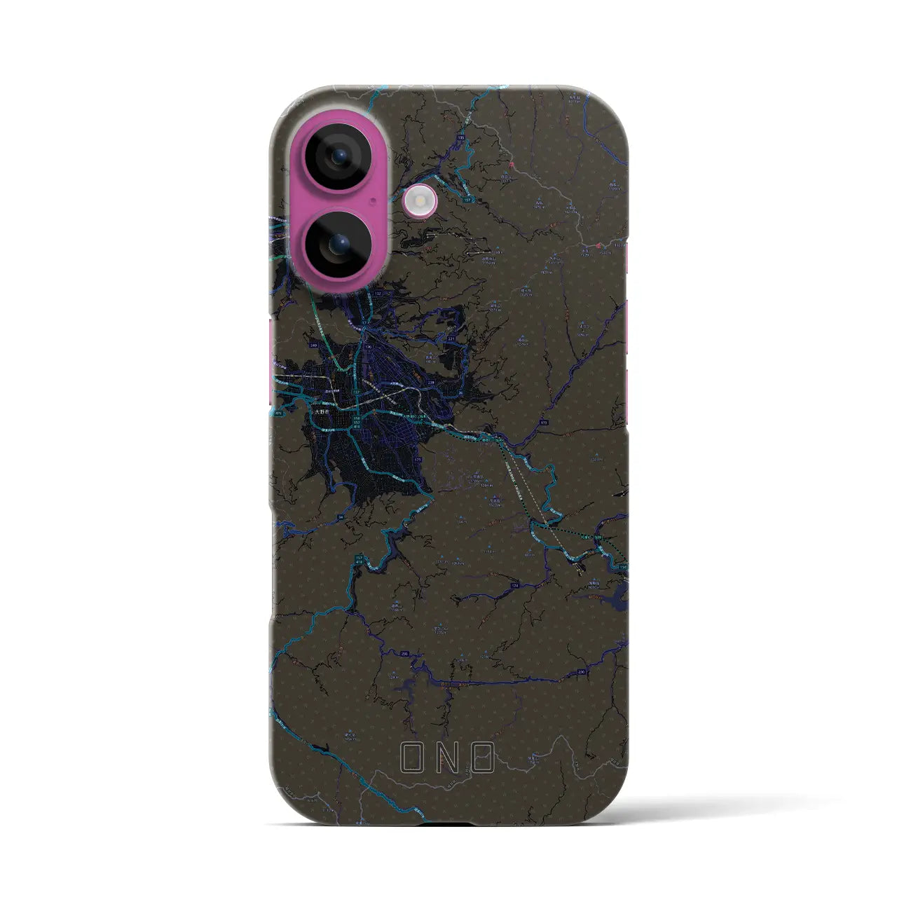 【大野(福井県)】地図柄iPhoneケース(バックカバータイプ)