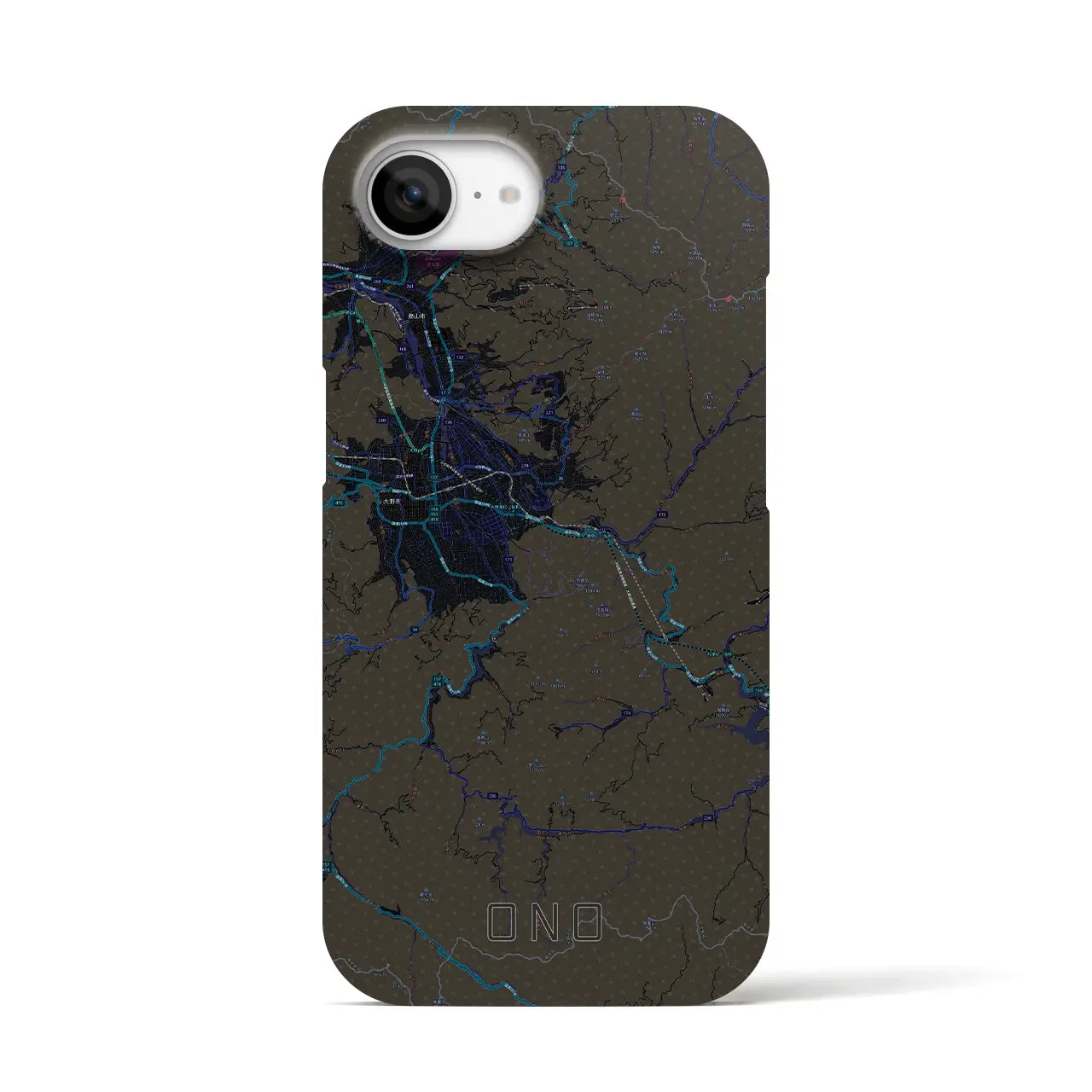 【大野(福井県)】地図柄iPhoneケース(バックカバータイプ)