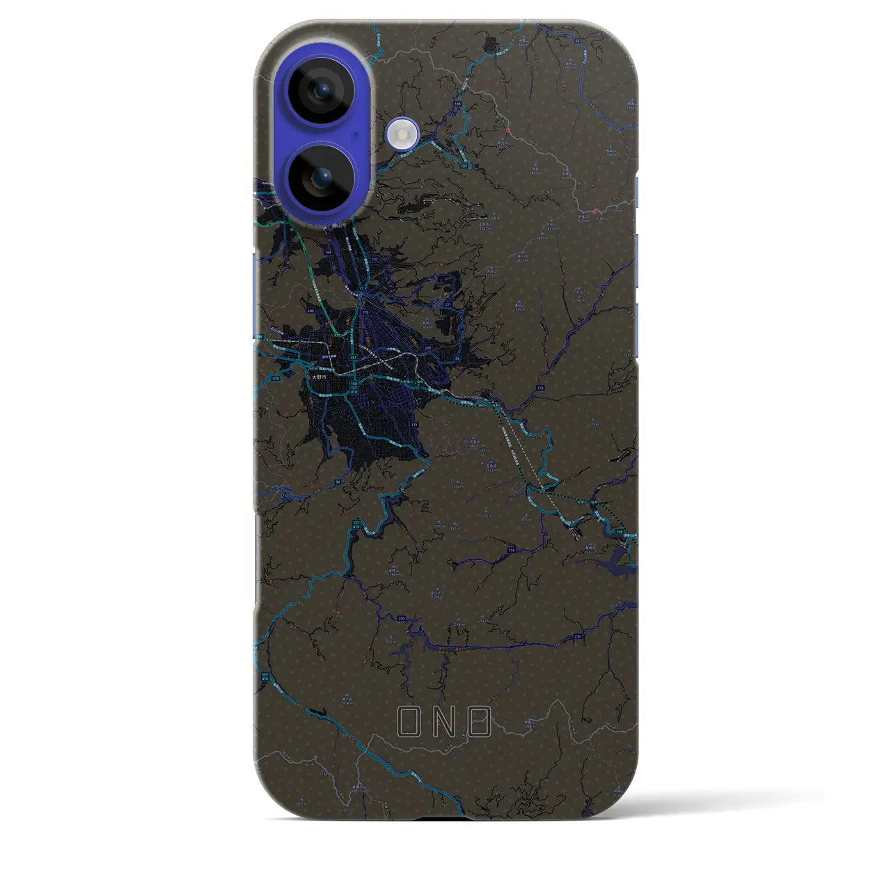 【大野(福井県)】地図柄iPhoneケース(バックカバータイプ)
