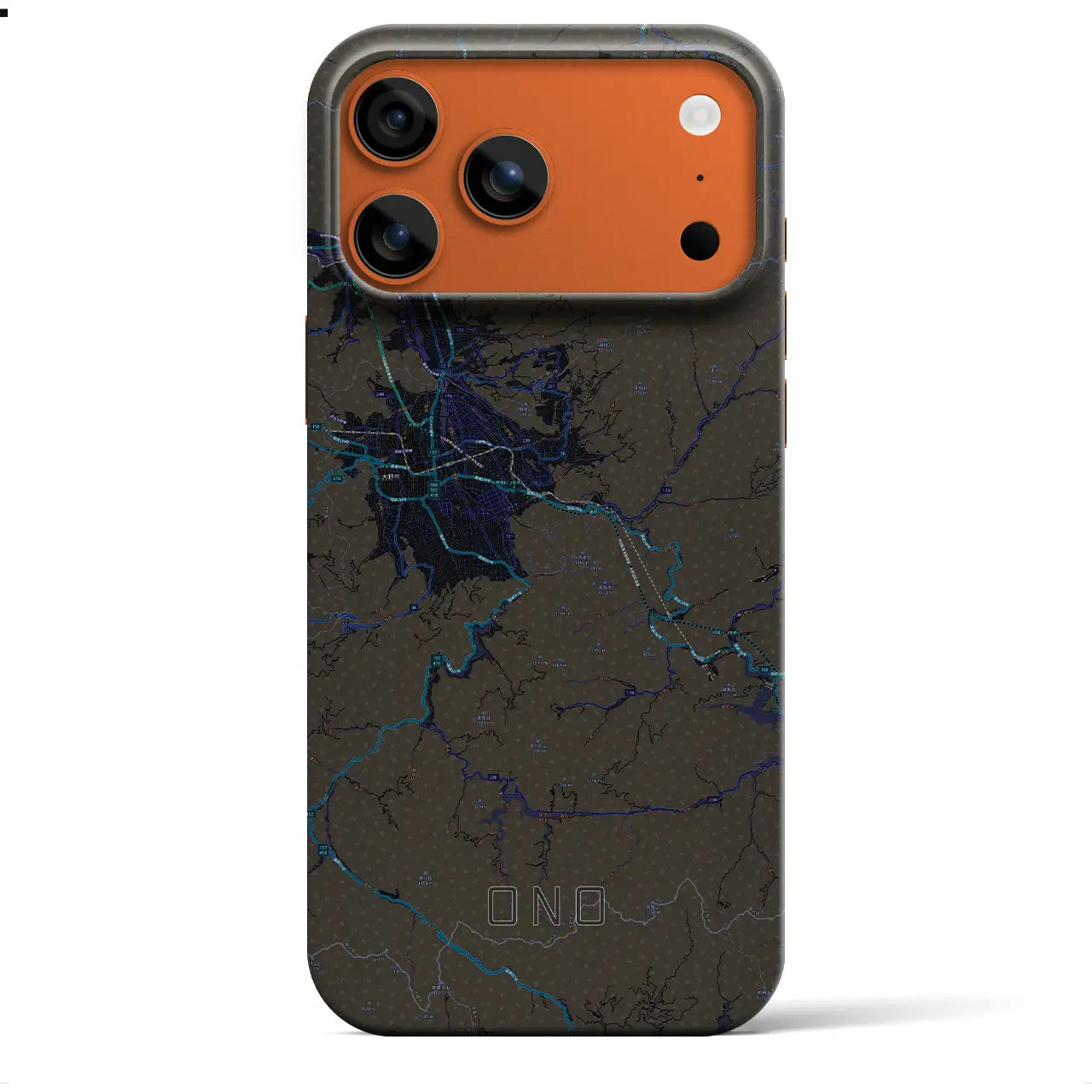 【大野(福井県)】地図柄iPhoneケース(バックカバータイプ)