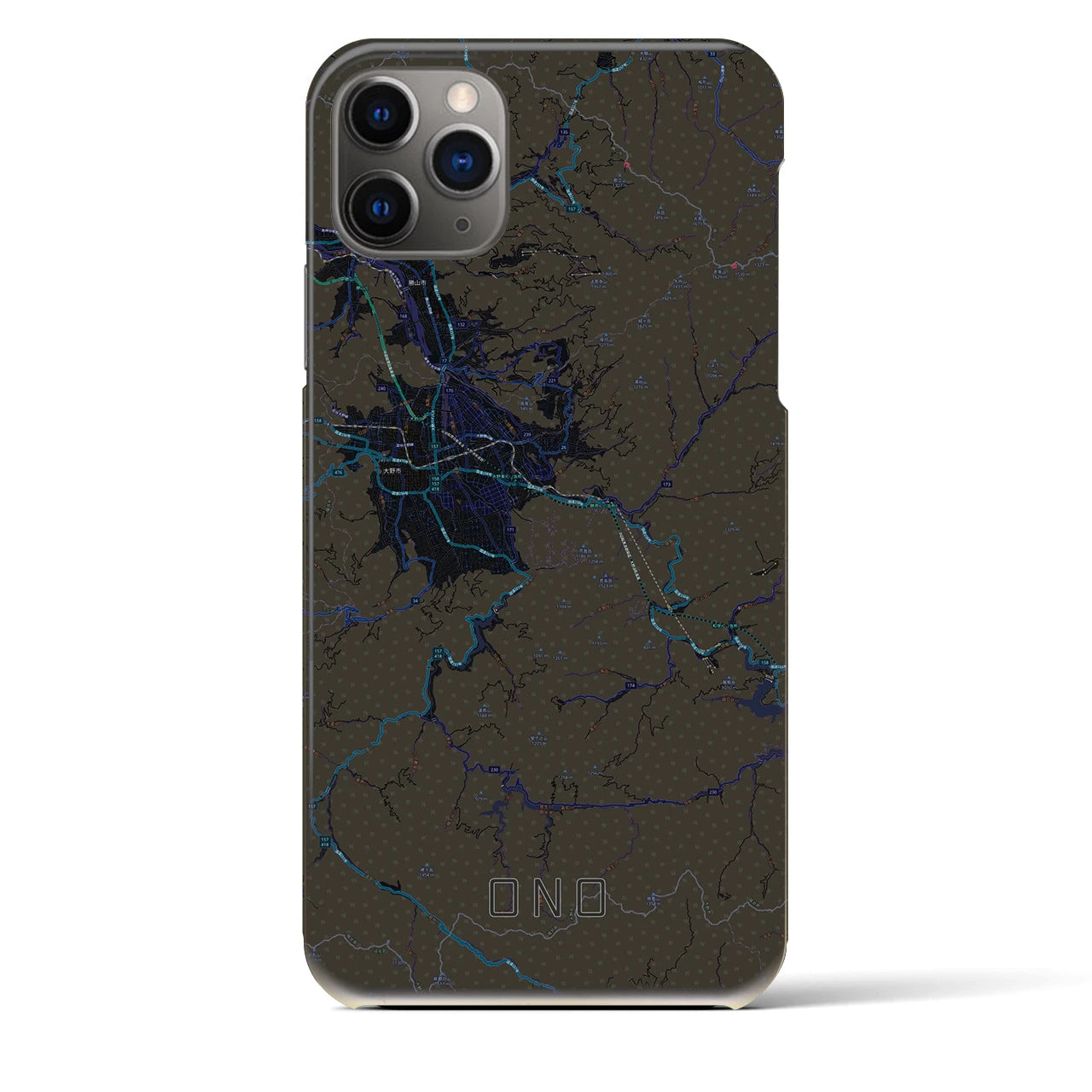 【大野(福井県)】地図柄iPhoneケース(バックカバータイプ)