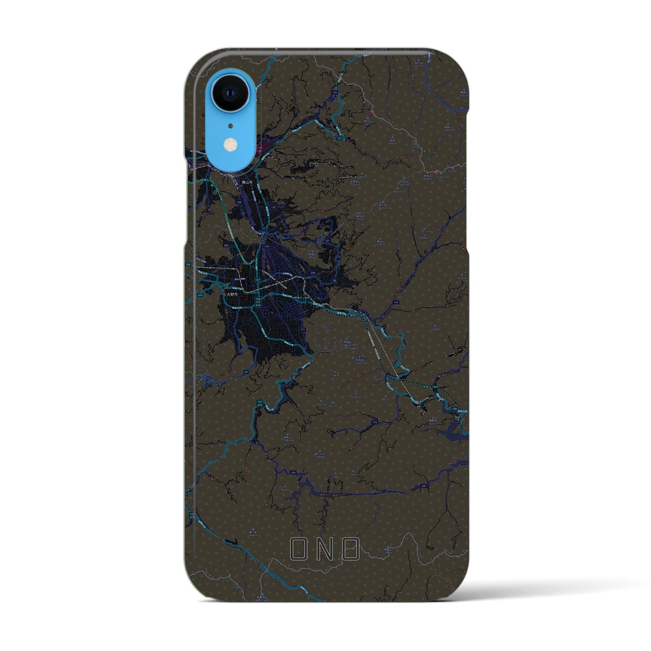 【大野(福井県)】地図柄iPhoneケース(バックカバータイプ)