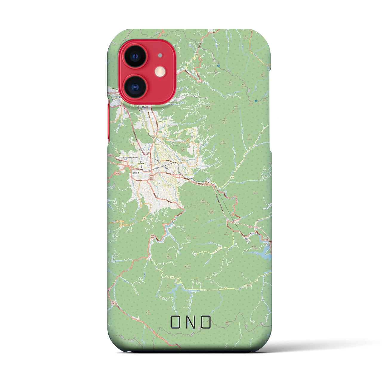 【大野(福井県)】地図柄iPhoneケース(バックカバータイプ)