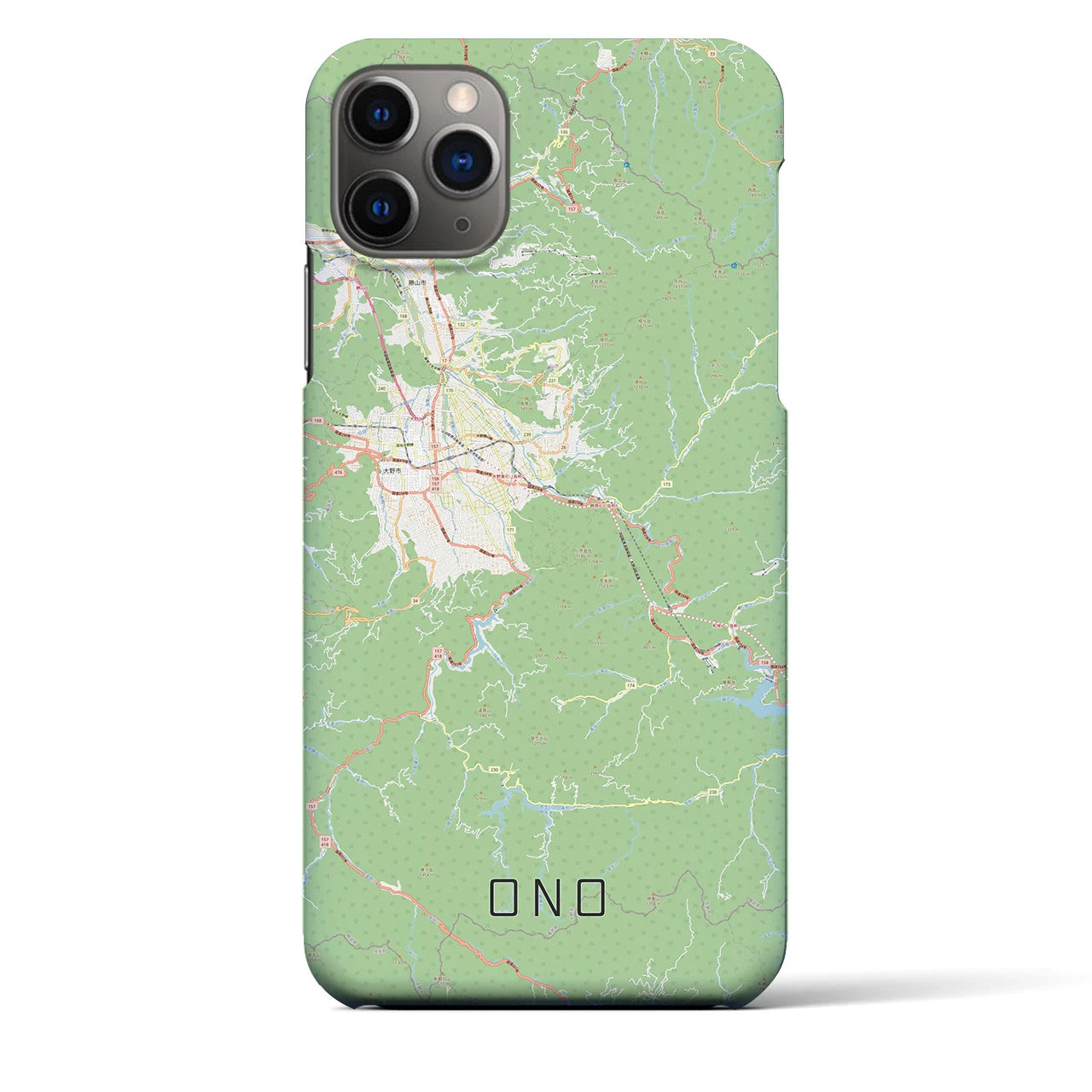 【大野(福井県)】地図柄iPhoneケース(バックカバータイプ)