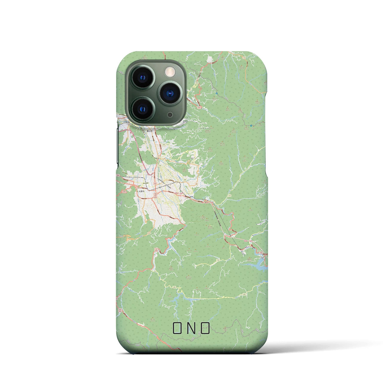 【大野(福井県)】地図柄iPhoneケース(バックカバータイプ)