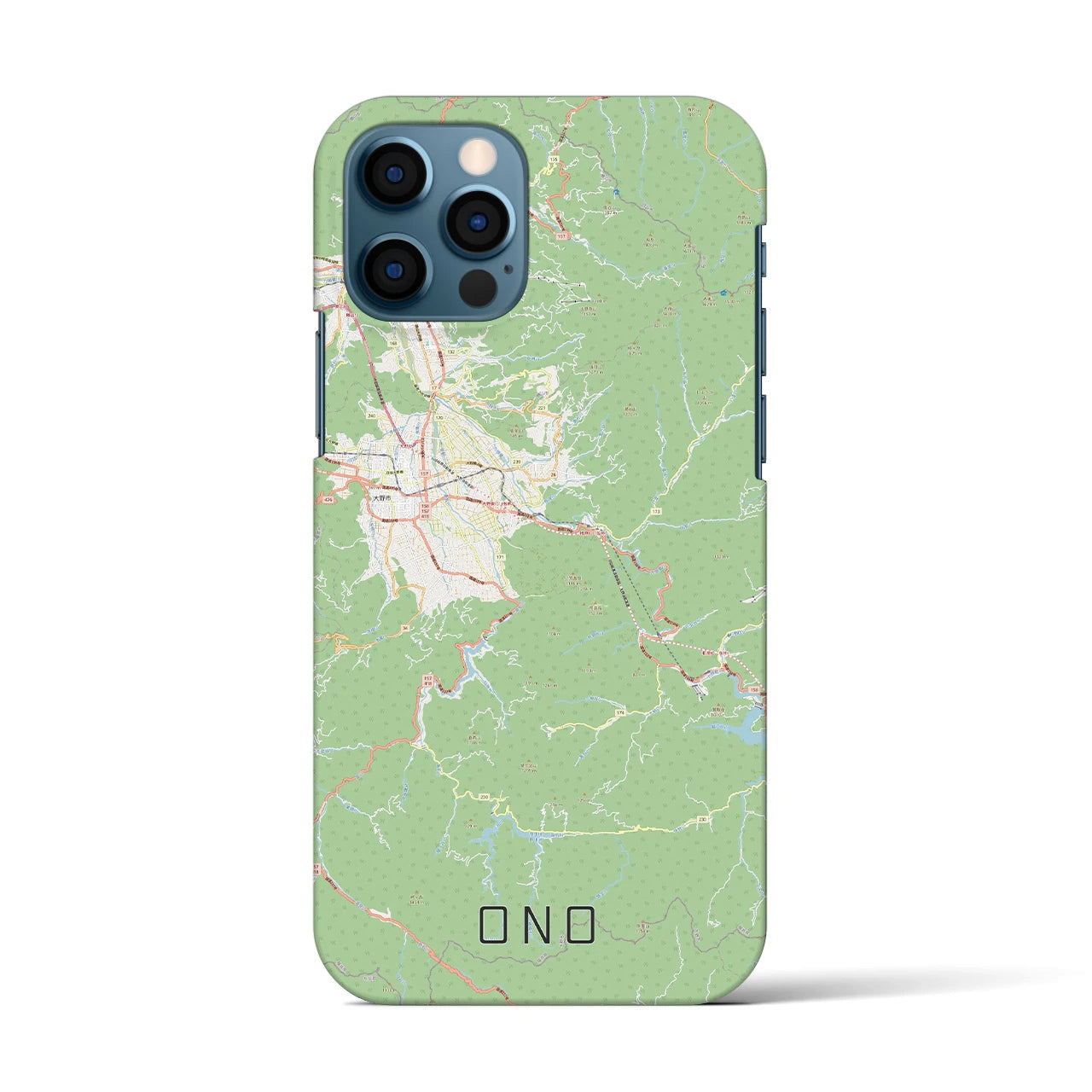 【大野(福井県)】地図柄iPhoneケース(バックカバータイプ)
