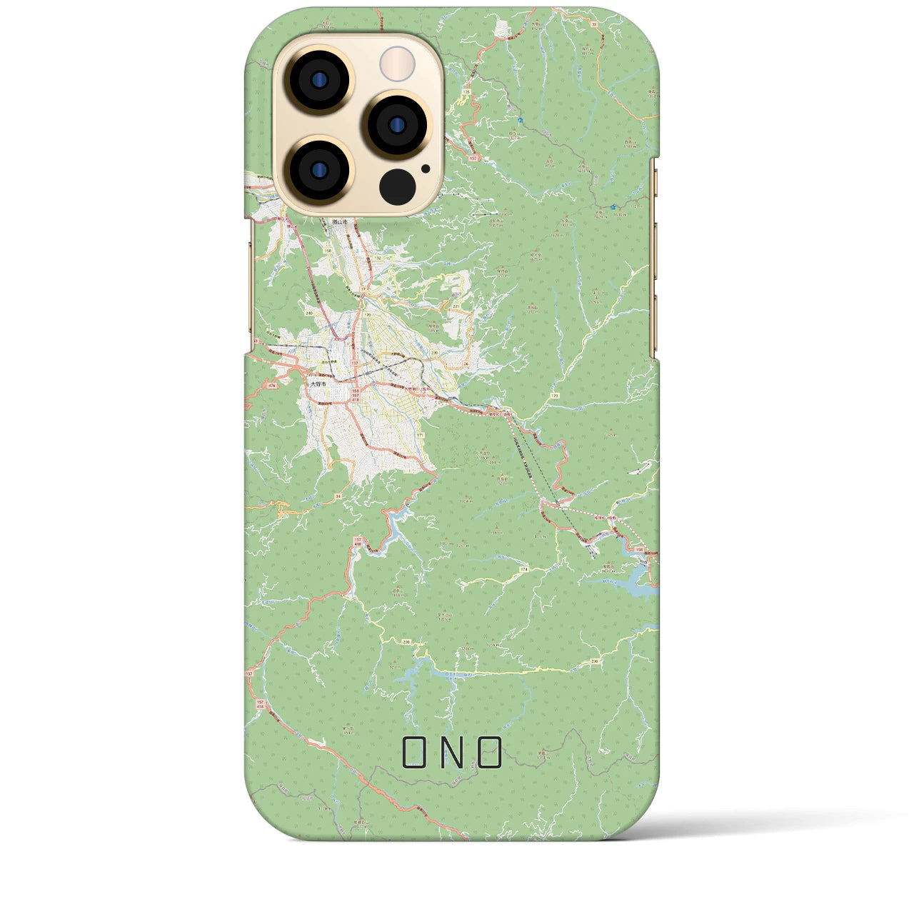 【大野(福井県)】地図柄iPhoneケース(バックカバータイプ)